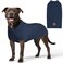 KYEESE Dog Sweater with Leash Hole Warm Pullover with Reflective Yarn for Small and Medium Dogs Male Soft Knit Pullover Boy Dog Coats Cozy Lightweight Thick SweaterNavy BlueLarge