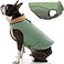 Gooby Sports Vest Fleece Lined Small Dog Cold Weather Jacket Coat Sweater with Reflective Lining Green Large