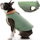 Gooby Sports Vest Dog Jacket Green Medium Reflective Dog Vest with D Ring Leash Warm Fleece Lined Hook and Loop Closure for Small to Medium Dogs