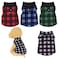 Rbenxia 4 Buffalo Plaid Dog Sweaters with Leash Ring Soft Fleece Vest Pullover Warm Jacket Pet Clothes Winter Outfits for Small Puppy Cat Pets Large