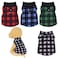 Rbenxia 4 Buffalo Plaid Dog Sweaters with Leash Ring Soft Fleece Vest Pullover Warm Jacket Pet Clothes Winter Outfits for Small Puppy Cat Pets Large