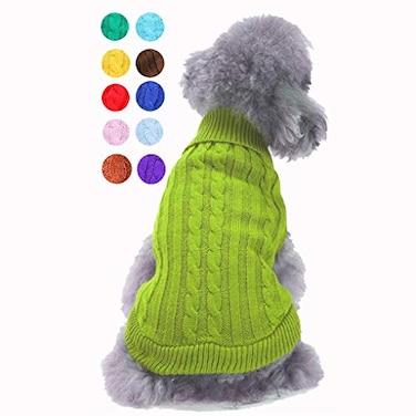 Bwealthest Dog Sweater Large Light Green Acrylic Turtle Neck Pullover 1575 inch Chest 1115 lb Unisex for Large Breeds