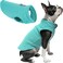 Gooby Fleece Vest Dog Sweater Turquoise Large Warm Pullover Fleece Dog Jacket with ORing Leash for Small to Medium Dogs