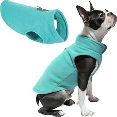 Gooby Fleece Vest Dog Sweater Turquoise Large Warm Pullover Fleece Dog Jacket with ORing Leash for Small to Medium Dogs