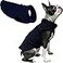 Gooby Fleece Vest Dog Sweater Navy Medium Warm Pullover Fleece Dog Jacket with ORing Leash for Small to Medium Dogs