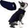 Gooby Fleece Vest Dog Sweater Navy Medium Warm Pullover Fleece Dog Jacket with ORing Leash for Small to Medium Dogs