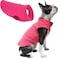 Gooby Fleece Vest Dog Sweater Pink XLarge Warm Pullover Fleece Dog Jacket with ORing Leash for Small to Medium Dogs