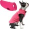 Gooby Fleece Vest Dog Sweater Pink Medium Warm Pullover Fleece Dog Jacket with ORing Leash for Small to Medium Dogs