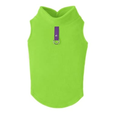 Gooby Fleece Vest Dog Sweater Lime XSmall Warm Pullover Fleece Dog Jacket with ORing Leash for Small to Medium Dogs