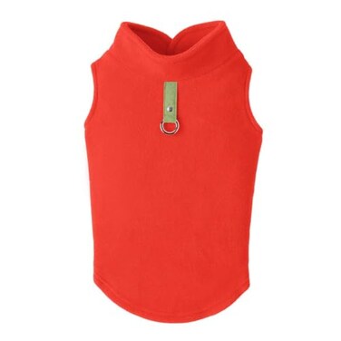 Gooby Fleece Vest Dog Sweater Pumpkin Large Warm Pullover Fleece Dog Jacket with ORing Leash for Small to Medium Dogs