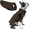 Gooby Fleece Vest Dog Sweater BrownTurquoise Small Warm Pullover Jacket with ORing Leash Winter Coat for Cold Weather Clothes for Small Dogs Boy or Girl