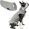 Gooby Fleece Vest Dog Sweater GrayYellow Medium Warm Pullover Fleece Dog Jacket with ORing Leash for Small to Medium Dogs