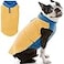 Gooby Half Stretch Fleece Vest Dog Sweater Honey Mustard Small Warm Pullover Fleece Dog Jacket with DRing Leash for Small to Medium Dogs