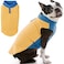 Gooby Half Stretch Fleece Vest Dog Sweater Honey Mustard Small Warm Pullover Fleece Dog Jacket with DRing Leash for Small to Medium Dogs