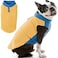 Gooby Half Stretch Fleece Vest Dog Sweater Honey Mustard Small Warm Pullover Fleece Dog Jacket with DRing Leash for Small to Medium Dogs