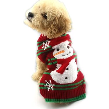 Delifur Ugly Christmas Snowman Sweater for Cat Dog Snowman1 L