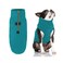 Gooby Half Zip Up Fleece Vest Dog Sweater Turquoise Medium Soft Warm Pullover Fleece Headin Dog Jacket with Dual D Ring Leash for Small to Medium Dogs