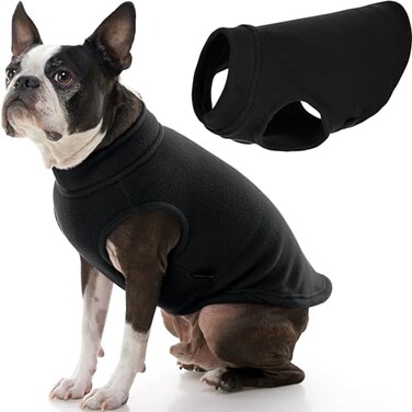 Gooby Stretch Fleece Vest Pullover Fleece Vest Jacket Sweater for Dogs Black Large