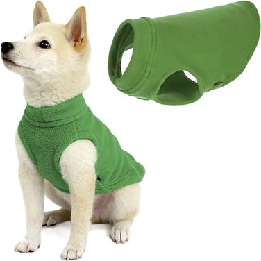 Gooby Stretch Fleece Vest Pullover Fleece Vest Jacket Sweater for Dogs Grass Green XSmall