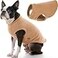 Gooby Stretch Fleece Vest Pullover Fleece Vest Jacket Sweater for Dogs Sand Large