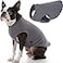 Gooby Stretch Fleece Vest Dog Sweater Gray Large Warm Pullover Super Stretchy Fleece Dog Jacket for Small to Large Dogs