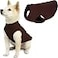 Gooby Stretch Fleece Vest Dog Sweater Brown Medium Warm Pullover Super Stretchy Fleece Dog Jacket for Small to Large Dogs