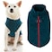 Gooby Zip Up Fleece Vest Fleece Jacket Sweater with Zipper Closure and Leash Ring Turquoise Wash Small