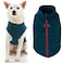 Gooby Zip Up Fleece Vest Fleece Jacket Sweater with Zipper Closure and Leash Ring Turquoise Wash Small