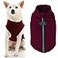 Gooby Zip Up Fleece Dog Sweater Fuchsia Wash Small Warm Pullover Fleece Stepin Dog Jacket with Dual D Ring Leash for Small to Medium Dogs