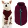 Gooby Zip Up Fleece Dog Sweater Fuchsia Wash Small Warm Pullover Fleece Stepin Dog Jacket with Dual D Ring Leash for Small to Medium Dogs