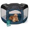 FurHaven SoftSided Dog Cat Playpen Portable Foldable Indoor Outdoor Pet Playpen with Mesh Windows Zippered Door Sailor Blue Extra Large