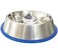 Mr. Peanut's Mr Peanuts Stainless Steel Interactive Slow Feed Dog Bowl with a Blue Base Fun Healthy Bloat Stop Feeder Large