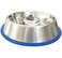 Mr. Peanut's Mr Peanuts Stainless Steel Interactive Slow Feed Dog Bowl with a Blue Base Fun Healthy Bloat Stop Feeder Large