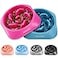 MateeyLife Slow Feeder Dog Bowls 2PCS AntiChoking Puzzle Dog Food Bowls AntiSlip Interactive Feeding Slow Down Eating Bloat Stop Maze Dishes for Medium Large Breeds PurpleDarkBlue
