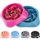 MateeyLife Slow Feeder Dog Bowls 2PCS AntiChoking Puzzle Dog Food Bowls AntiSlip Interactive Feeding Slow Down Eating Bloat Stop Maze Dishes for Medium Large Breeds PurpleDarkBlue