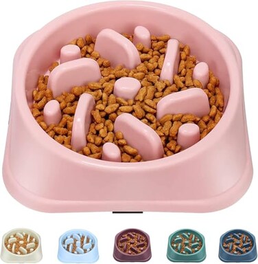 UPSKY Slow Feeder Small Dog Bowl AntiSlip Puzzle Bowl Feeder Interactive Bloat Stop AntiChoking