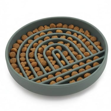 Should We Go? Should We Go Slow Feeder for Dogs Puppies The Slowdown Bowl Silicone Slow Eating Modern Lick Mat Design Reduces Gulping Fits 2 Cups 75 Across x 15 Tall Mealtime Challenge MediumSpruce