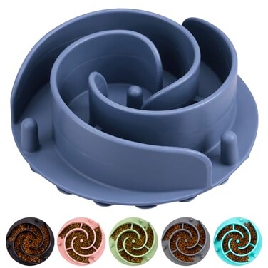 Bestalk Slow Feeder Dog Bowls Insert Soft Silicone Slow Eating Feeder Insert with Suction Cups for Small Medium and Large Dogs Fit into Basic and Elevated Dog Bowls Dark Blue