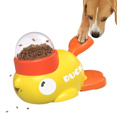 Suitchi Dog Interactive Treat Dispenser Toy Food Puzzle Slow Feeder Yellow