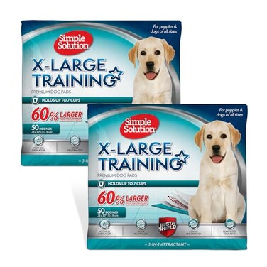 Simple Solution Extra Large Puppy Training Pads LeakProof Potty Pads for Large Dogs Absorbent and Disposable with Odor Control for Housebreaking 28 x 30 Inches 100 Count