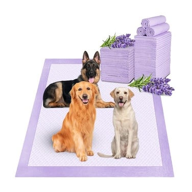 Boscute Lavender Scented Super Absorbent LeakProof Puppy Pads 36x36 Odor Control Pet Training Dog Pee Pads Thicken Quick Dry Pee Pads Potty Training Pads for Dogs Cats Lavender Scented