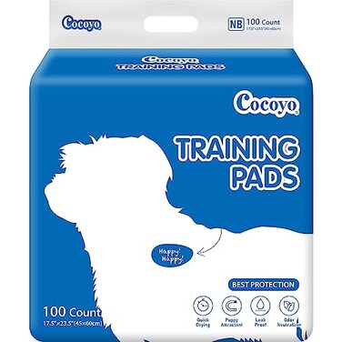 COCOYO Best Value Dog Training Pads Dog Pee Pads Super Absorbent Puppy Pads 175 x 235 100 CountBlue