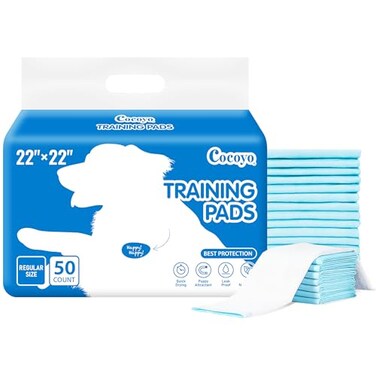 COCOYO Best Value 22x22 Dog Training Pads 50 Count Dog Pee Pads Super Absorbent Puppy PadsWhite