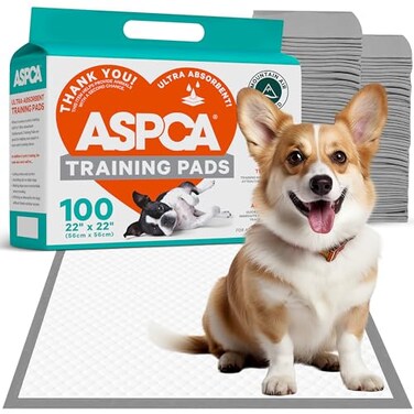 ASPCA Scented Puppy Pads Extra Absorbent Dog Training Pads for Cats Dogs LeakProof Layers Odor Control QuickDry NonSlip TearResistant Travel Friendly Pack of 100 Size 22 x22