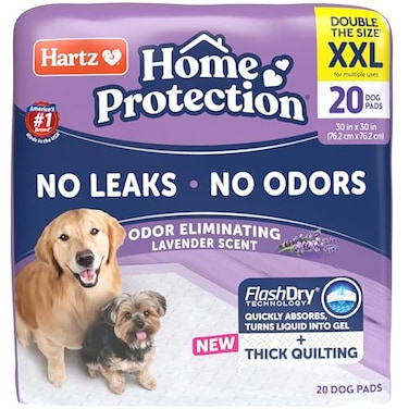 Hartz Home Protection Super Absorbent Odor Eliminating Lavender Scented No Leak Dog Pads XXL 20 count