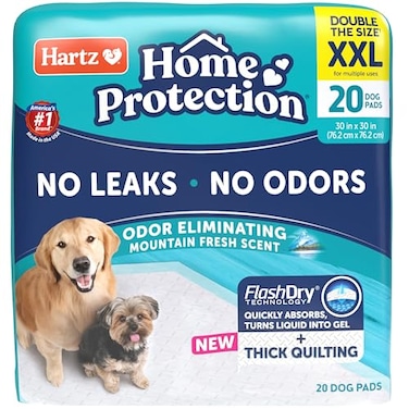 Hartz Home Protection Super Absorbent Odor Eliminating Mountain Fresh Scented No Leak Dog Pads XXL 20 Count