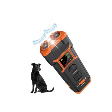 DR.SHARK Dr Shark Dog Bark Deterrent Devices Ultrasonic Audible Beep LED Flashlight Anti Barking 50 ft Range 10Second AutoOff for Hearing Safety Stop Dog Barking Device 6 Months8 Years
