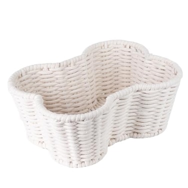OtterPets Dog Toy Basket Handmade Dog Toy Bin Bone Shaped Pet Organizer Cat Storage Box Cotton Rope 17x13in
