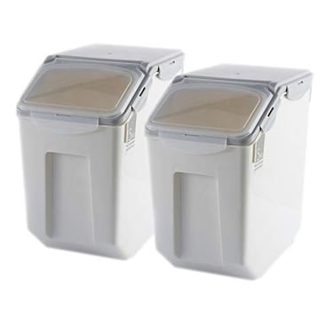 Yi Ran 2Pack 15L4 Gallon Airtight Food Storage Containers with Locking Lids Leakproof Dry Dog Food Rice Grain Bin for Kitchen Pantry Organization 507oz