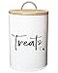 Simply Unleashed White Dog and Cat Treat Container with Easy to Open Bamboo Lid 98 oz12 cups